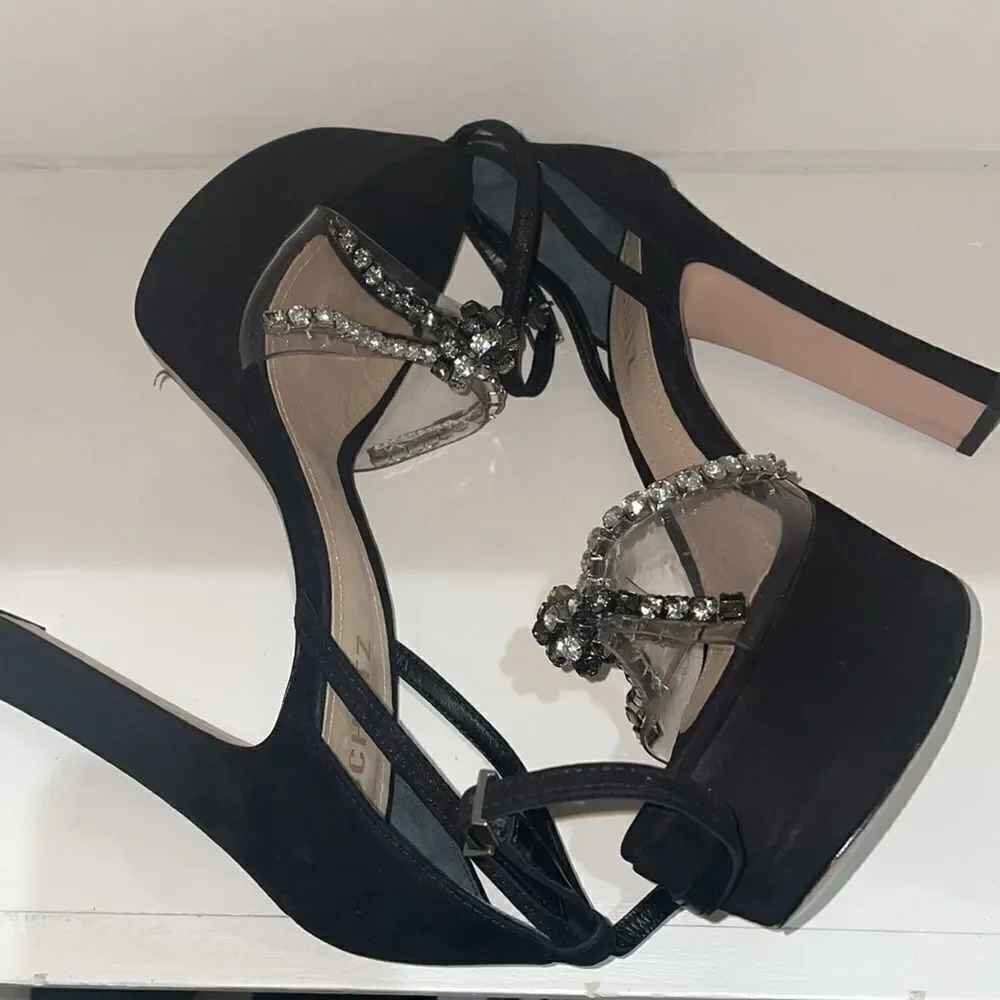 Schutz Jayda Platform Rhinestone Heels Size 8.5
